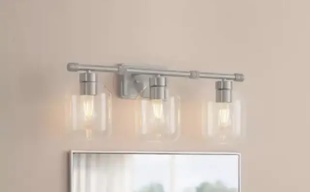 Hampton Bay Laurel Brook 24 in. 3-Light Brushed Nickel Bathroom Vanity Light