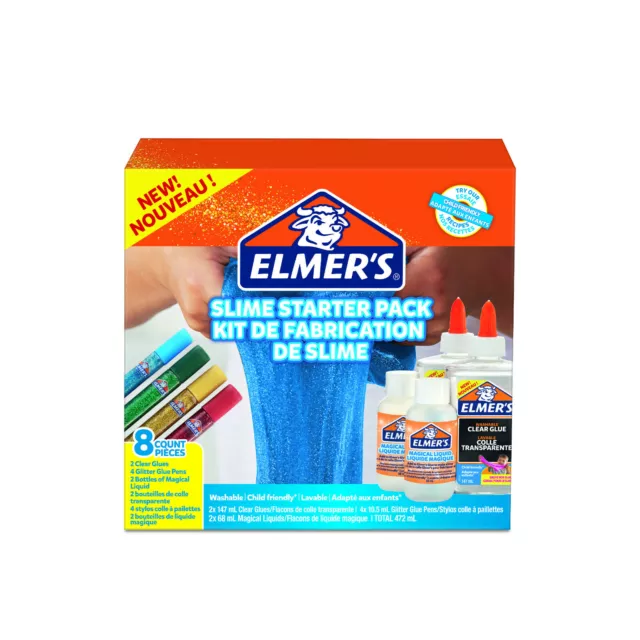 ELMER'S Slime StarterSet 8teilig DIY Schleim Selber machen (blau grün rot gelb)