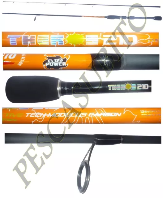 canna light spinning theros 2.10m 2/10g pesca micro spoon cucchiaino trota lago