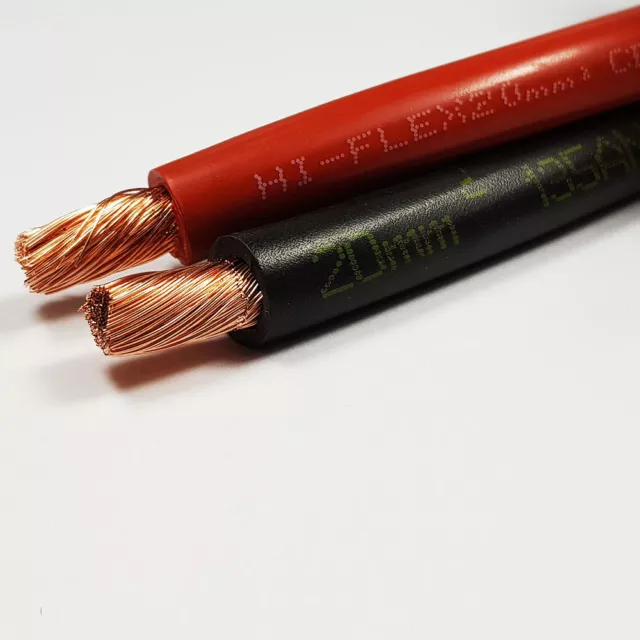 20mm2 135 A Amps Flexible PVC Battery Welding Cable Black Red 1M 1 M Lengths CAR