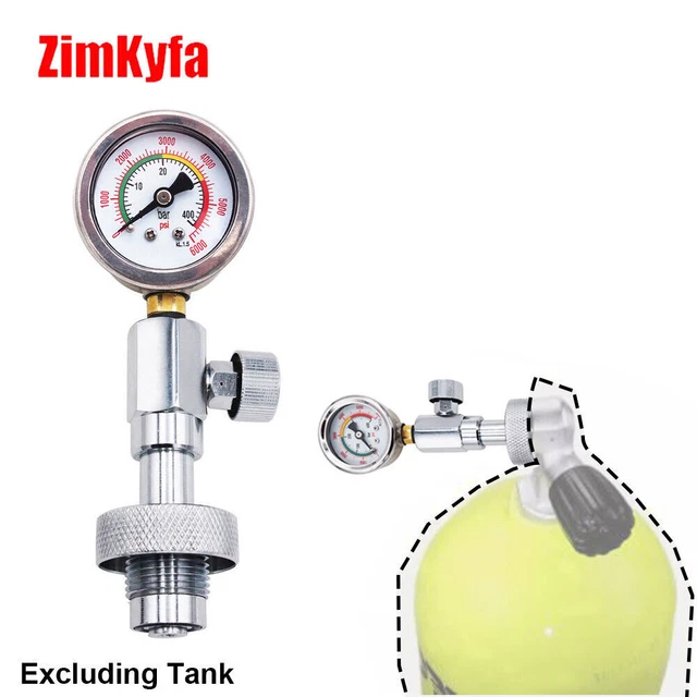 SCUBA DIVING DIVE Tank Pressure Checker 6000 PSI 400 BAR for DIN Valve