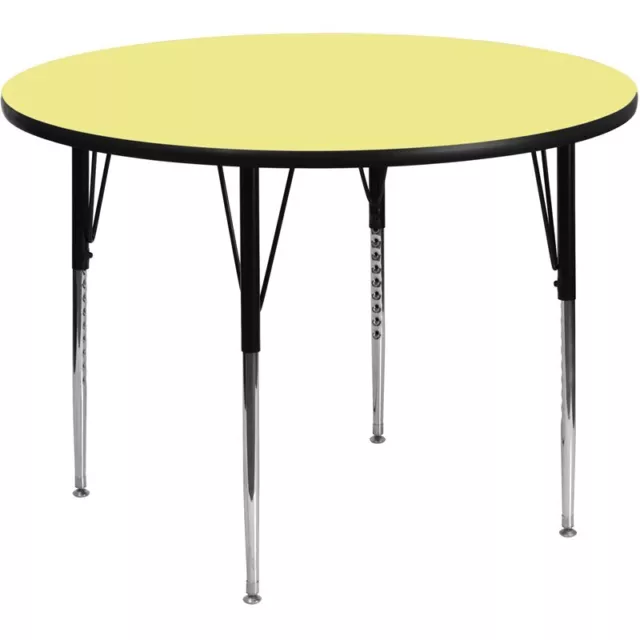 Flash Furniture 31" x 48" Round Thermal Fused Top Activity Table in Yellow