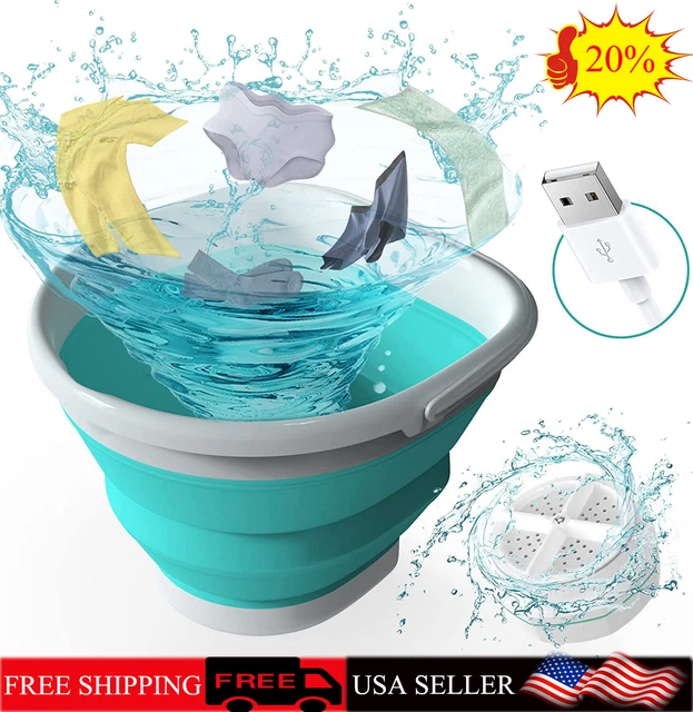 MINI WASHING MACHINE Ultrasonic Turbine Laundry Washer Portable Travel