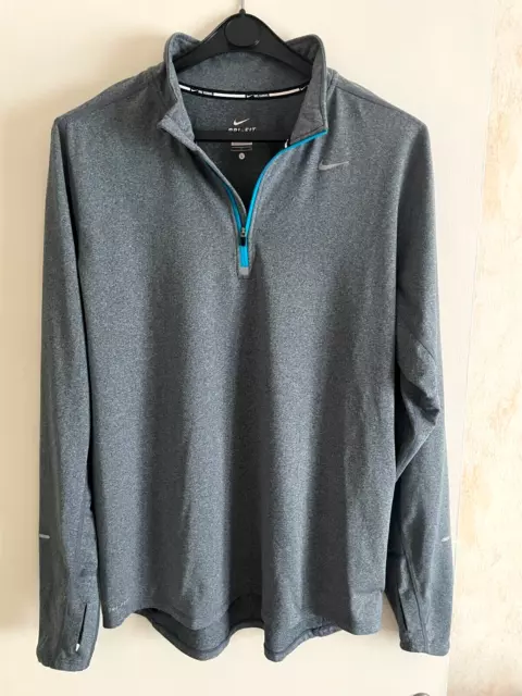 NIKE ELEMENT DRI FIT RUNNING Très Beau Haut Gris Pour Homme Taille L TBE