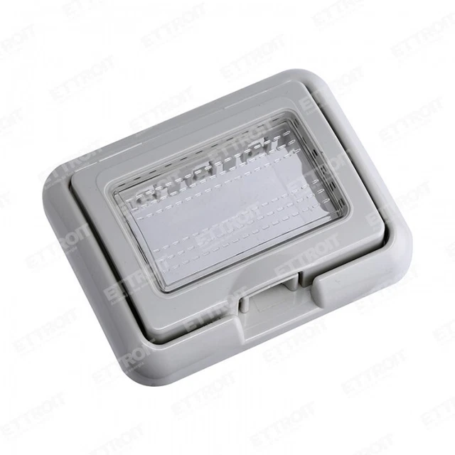 4Box Wide IP55 Außensteckdose – Wasserdicht Auch Mit Eingestecktem Stecker, Für Unterputzdose Typ 503, Grau