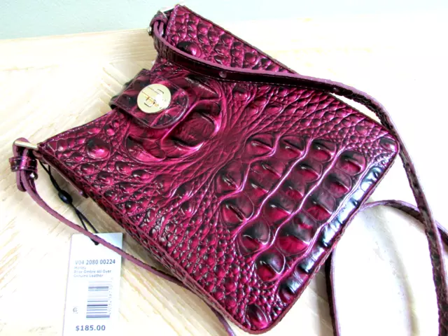 Brahmin Rose Ombre All Over Dark Tart Red Marley Leather Xbody 'Mini Me' Handbag