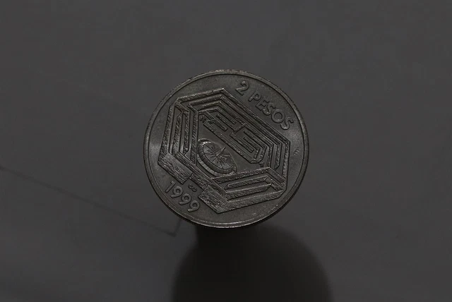 🧭 🇦🇷 Argentina 2 Pesos Year 1999 Jorge Luis Borges Km 128 B58 #Z8199
