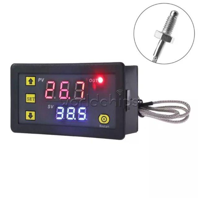 K Type Thermocouple AC 220V Digital Temperature Controller Sensor Thermostat