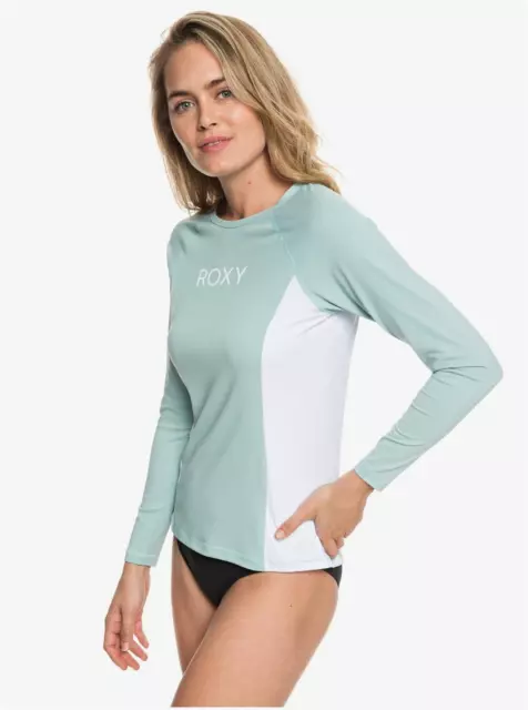 Roxy Womens L TEE UV TEE Long Sleeve Rash Vest Rashie Swim Shirts Rrp $59.99