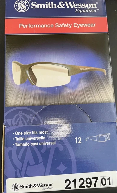 Smith & Wesson Equalizer Safety Glasses Gun Metal Frame Smoke Anti-Fog Lens 12PK