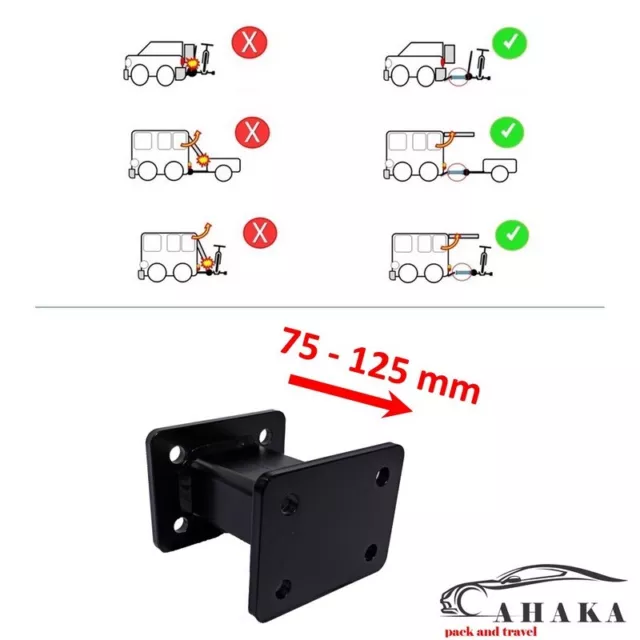 AHK-Kugelkopf Verlängerung Flanschkugel Adapter für AHK-Bock 4 Loch 83x75 mm 2