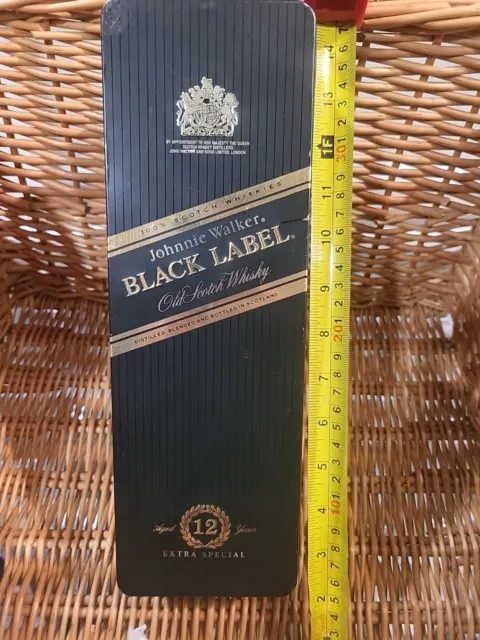 JOHNNIE WALKER Black Label 12 YRS Commemorative Collectible Tin Can Empty