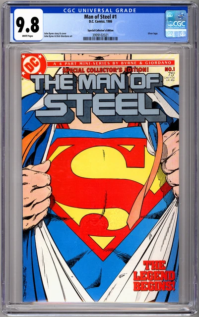Superman The Man Of Steel #1 Cgc 9.8 Silver Logo Special Collectors Edition 1986