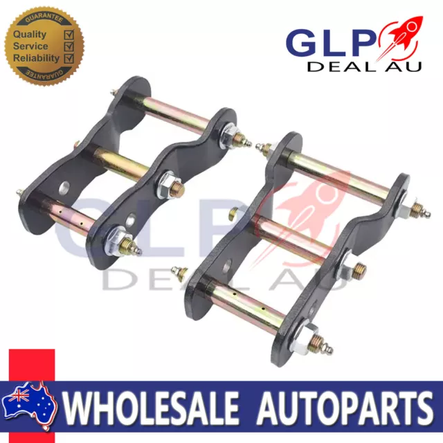 2 x Rear Extended Lift Up Greasable Shackles 2" inch Lift Kit For Hilux Vigo 05+
