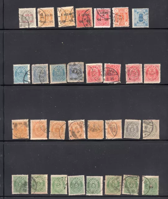 31pc ISLAND ICELAND NUMERAL STAMPS LOT  POSTFRIM 20 AUR. USED ID#205