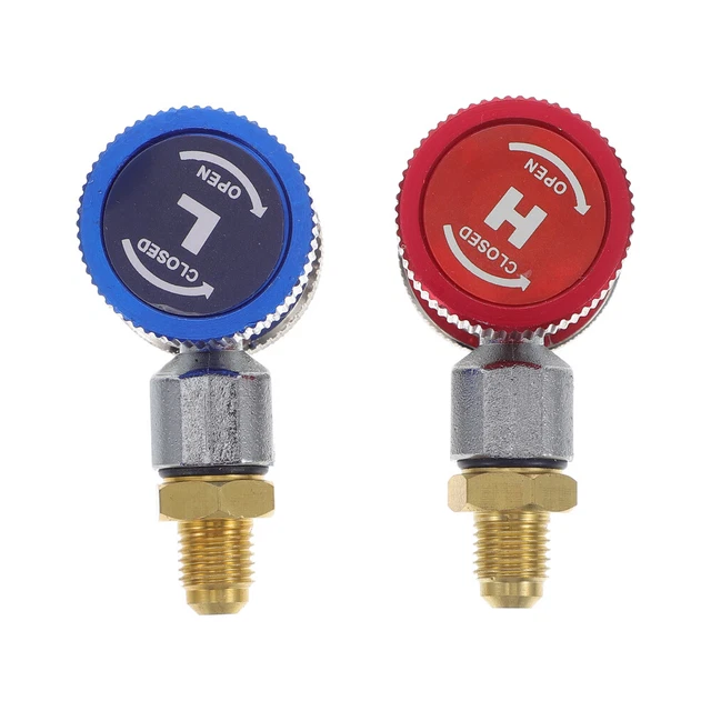 2pcs R134A raccordi adattatore connettore ad attacco rapido alto e basso connettore per tubo flessibile del collettore del condizionatore d'aria dell'auto 1/4 pollici  34
