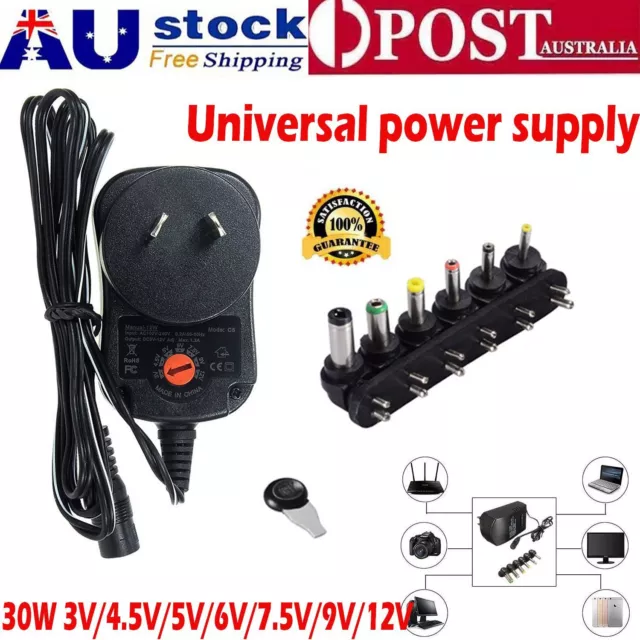 Universal 30W Power Supply Adapter Converter 2A  AC DC 3V 4.5V 5V 6V 7.5V 9V 12V