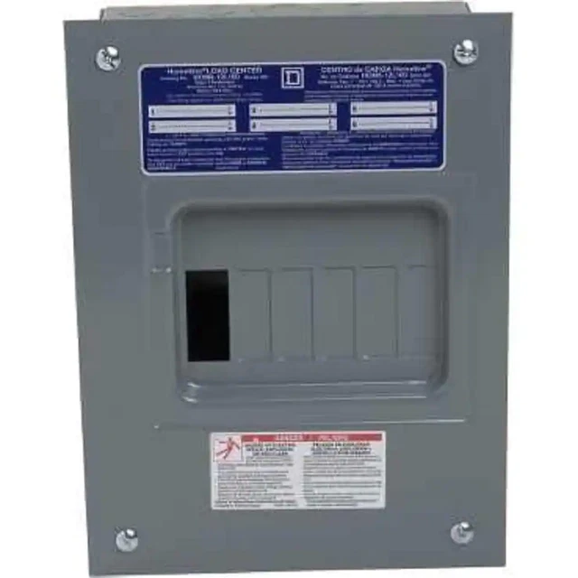 Homeline 100 Amp 6-Space 12-Circuit Indoor Flush Mount Main Lug Load Center with