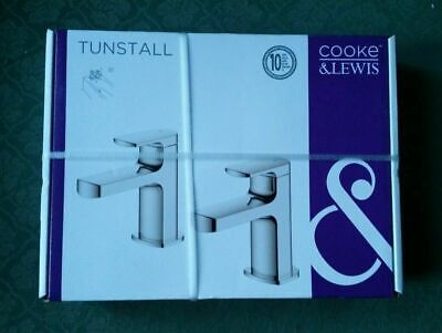 Cooke  &  Lewis COOKE & LEWIS Tunstall BASIN Pillar Taps Classic Lever Modern Contemporary 