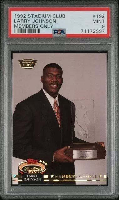 1992 Stadium Club MEMBERS ONLY Larry Johnson Basketball Card #192 PSA 9