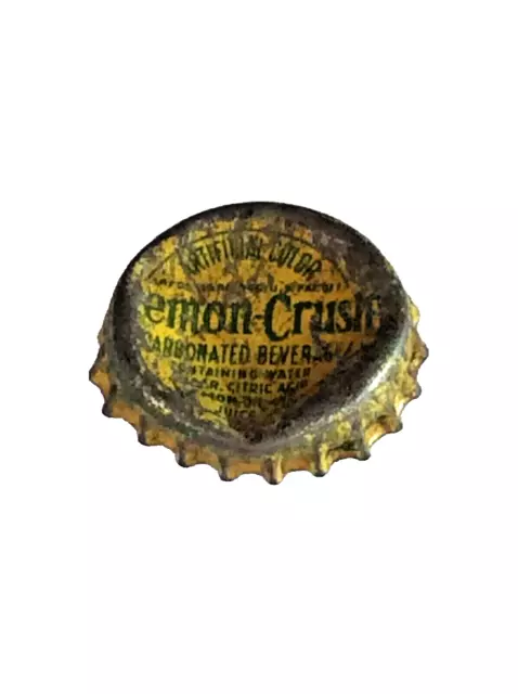 vintage lemon crush bottle cap - no cork