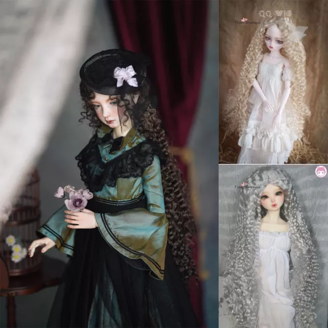 BJD Doll Wig 1/3 8-9" Pullip SD MSD MDD 7-8" YOSD BB 1/6 6-7" Wavy Long Hair