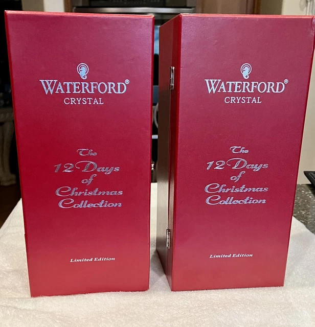 Pair Of Waterford 3RD 12 Days of XMAS Flute 3 French Hens