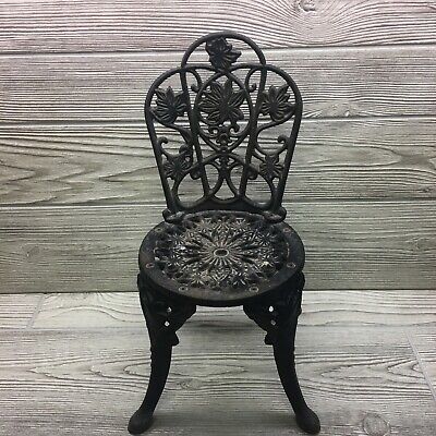Cast Iron Dolls Chair 13” Tall Plant Stand Door Stop Decorative Victorian