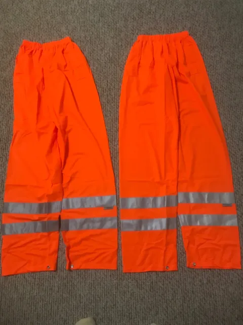 2 total CONDOR 1YAV6 SAFETY PANTS 3m SCOTCHLITE ORANGE (size men's XXL ) new