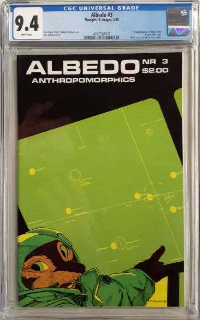 🔥Albedo #3 Cgc 9.4*Thoughts & Images 1985*White❄Pages*2Nd App Of Usagi Yojimbo*