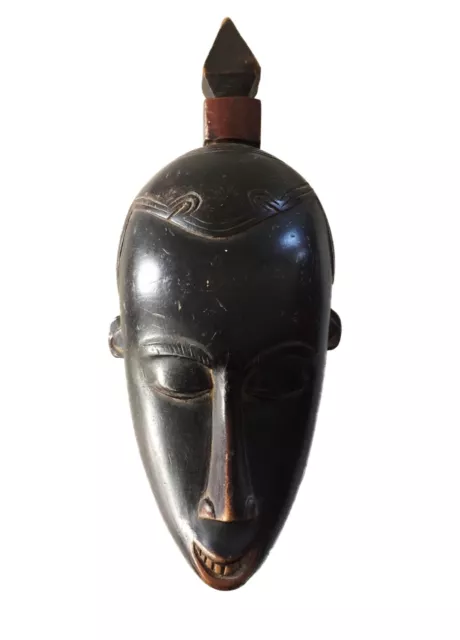 # 1801 Superb Old African  Baule Portrait Mask Cote D'ivoire 17" H