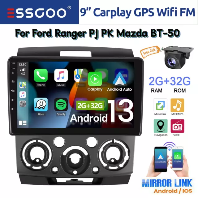 9"Android 13 For Ford Ranger Pj Pk Mazda Bt50 Car Stereo Apple Carplay Head Unit