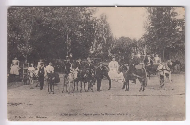 Cpa Le Plessis Robinson 92 - Departure For The Ane Donkey Walk 1906 ~B89