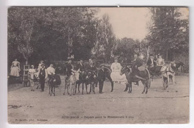Cpa Le Plessis Robinson 92 - Departure For The Ane Donkey Walk 1906 ~B89