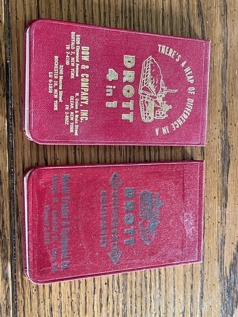 Drott Howell Tractor Dow & Co Vintage Pocket Notepad Caterpillar Dealer Lot Of 2