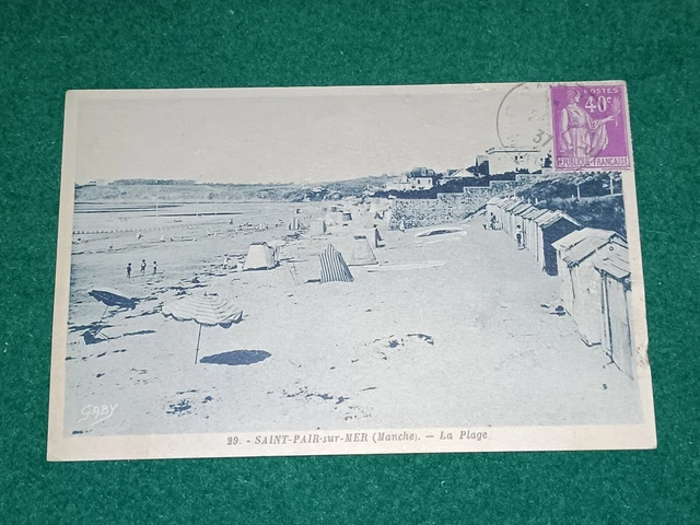 50 SAINT PAIR SUR MER. Le Bain à marée montante 1923 grosse animation