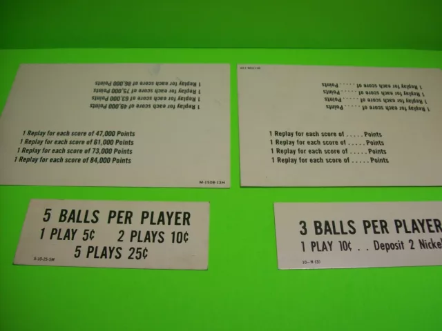 Sea Ray Pinball Machine Price and Replay Score Cards Original 1970 Coin-Op