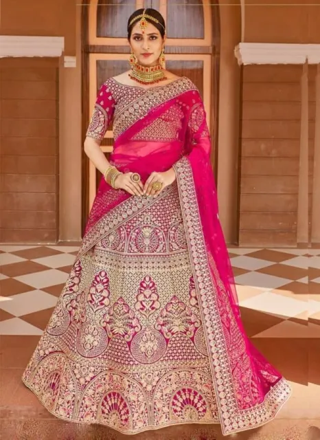Indian Traditional Designer Lengha choli Wedding Party Wear Embroidered Design