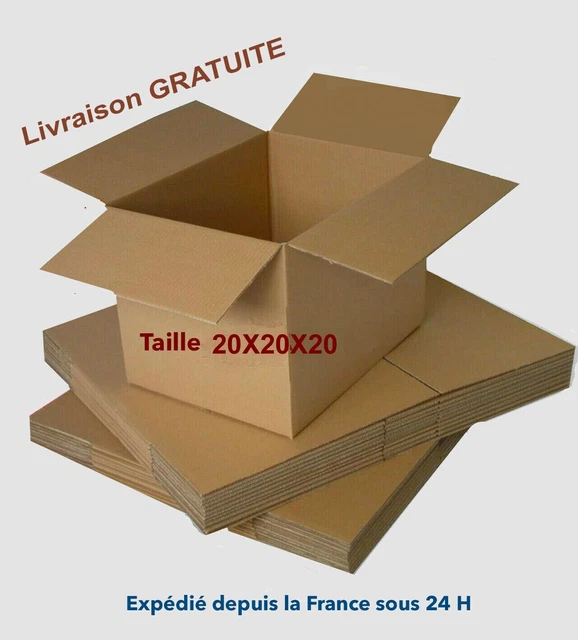 Lot De 10 Caisses Carton Double Cannelure 65x55x50 Cm - Emballage Solide Neuf