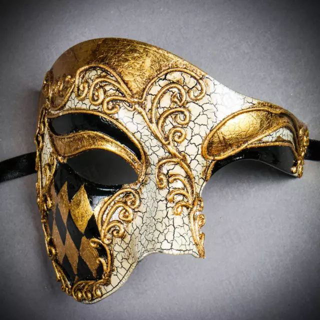 Classic Phantom Venetian Masquerade Halloween Mardi Gras Event Party Face Mask