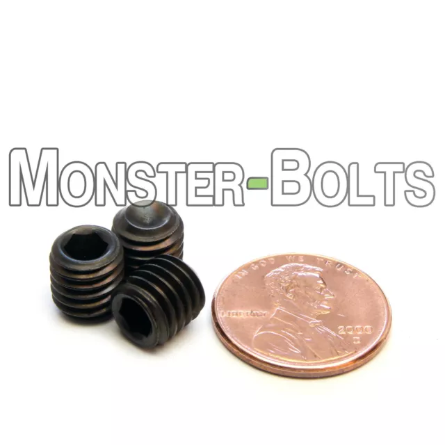 M8-1.25 x 8mm Cup Point Set Screws, Class 14.9 Steel Black Oxide / DIN 916