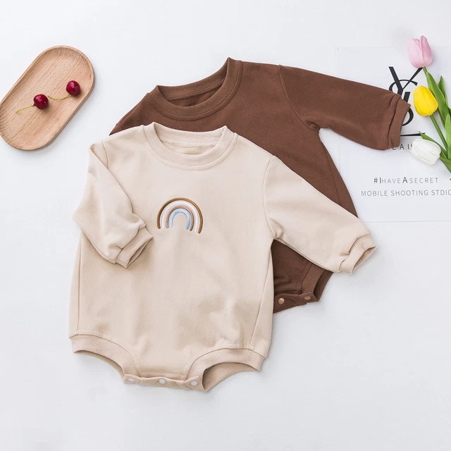 Abiti tuta arcobaleno neonato neonati bambini bambine bambini maniche lunghe