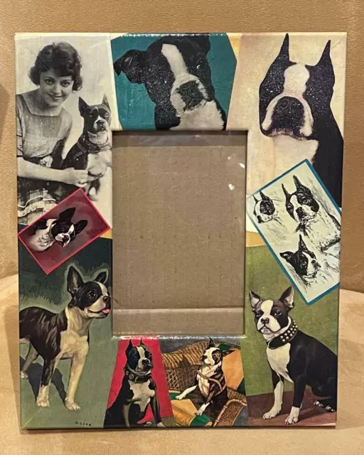 Vintage Boston Terrier Picture Frame With Boston Terrier Pictures On Frame