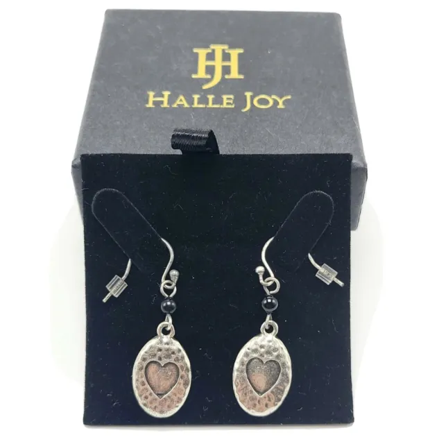 Halley Joy Oval Heart Dilver Hook Earrings