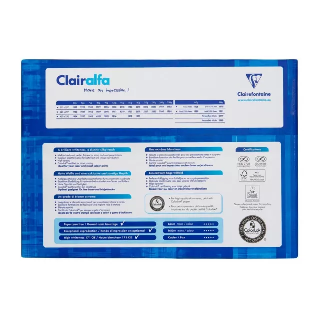Clairefontaine Kopierpapier Clairalfa DIN A4 120 g/qm 250 Blatt 2