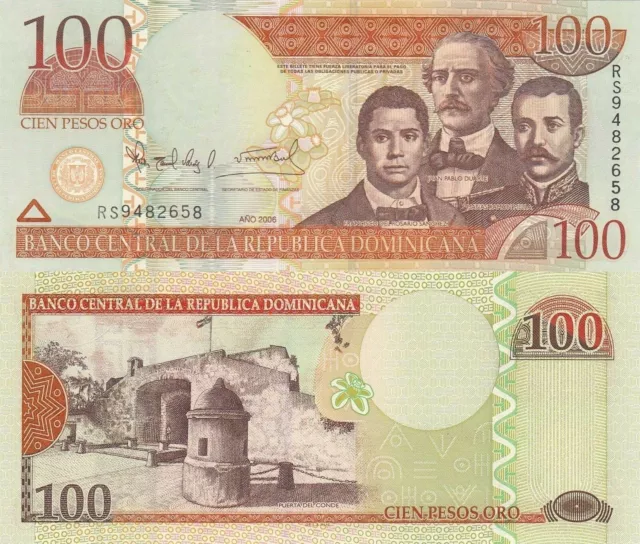 Dominican Republic 100 Pesos (2006) - Sanchez, Duarte & Mella/p177a UNC