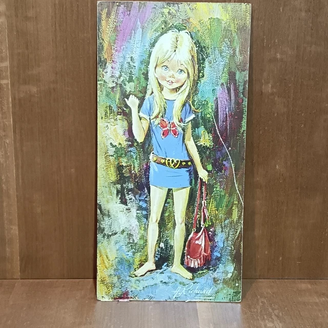 TABLEAU POULBOT JEUNE Fille Blonde Sur Carton Épais, Affiche Vintage A.Richard EUR 19,00 - FR
