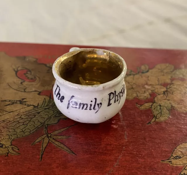 Antique German Miniature Gold Chamber Pot The Family Physician Doll's House