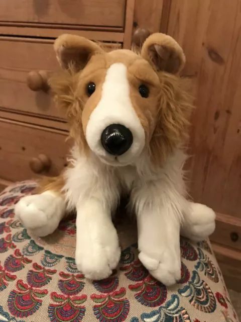 CUTE LASSIE ROUGH Collie Puppy Dog Plush Soft Stuffed Animal Toy