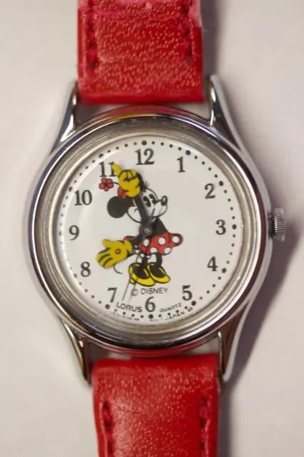 Vintage Disney Minnie Mouse Quartz Watch By Lorus V515-6080 New Battery!